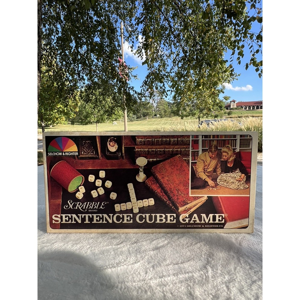 Vintage 1971 Scrabble Sentence Cube Game, Selchow Richter, Made In USA, Complete - Picture 1 of 4